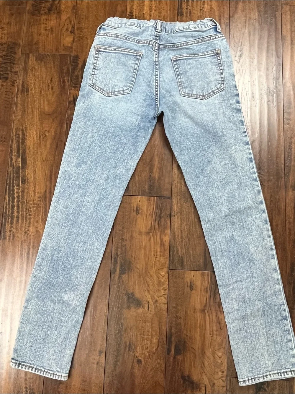 Gap Denim Stretch Skinny Jeans Light Wash Adjustable Waist Kids Boys Size 14.